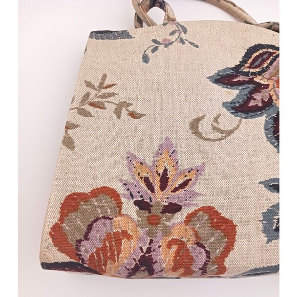 VTG Margaret Smith Floral Tapestry Lg Top Handle Bag USA - Picture 6 of 10